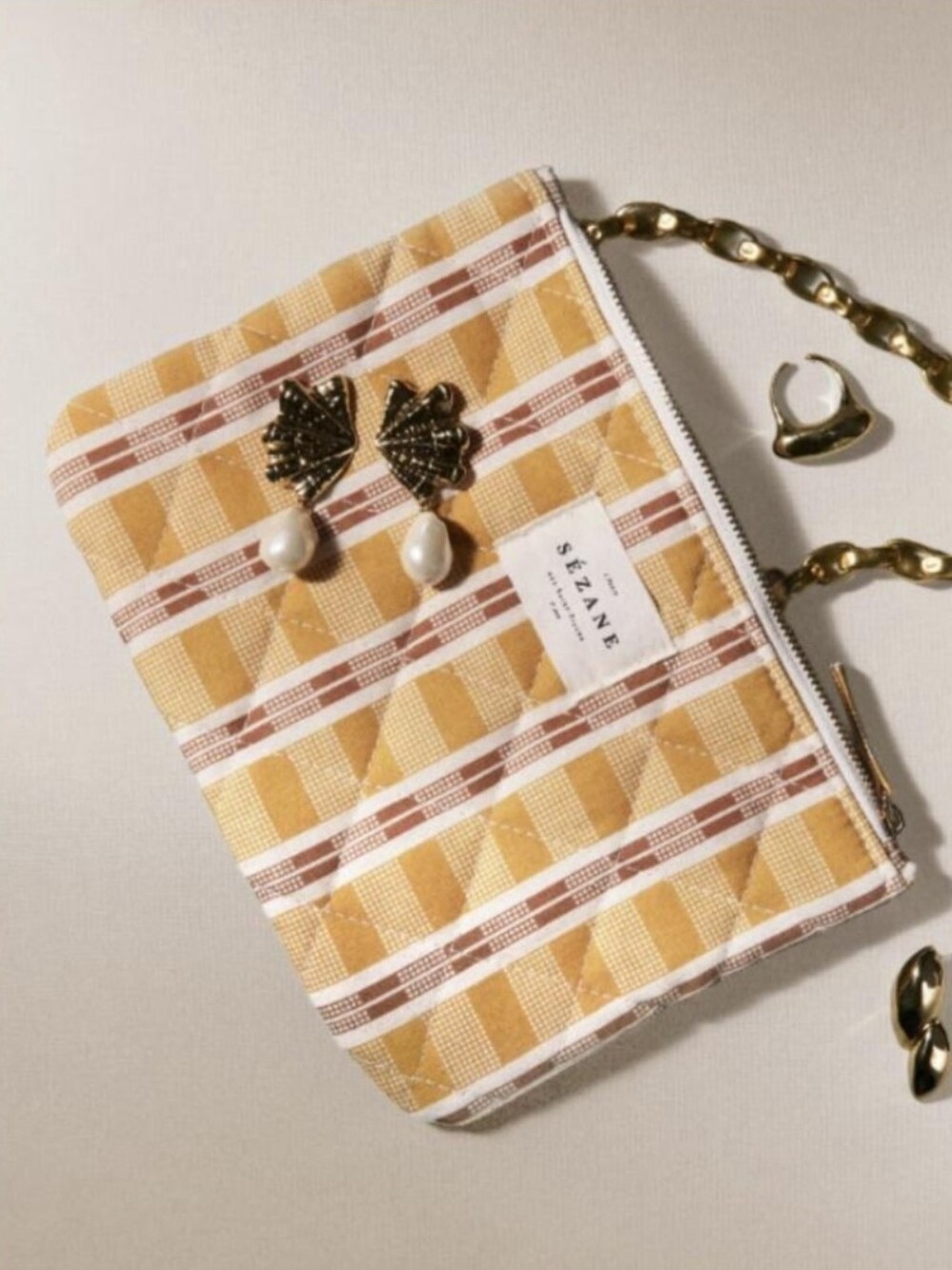 Sezane Quilted Pouch NEW